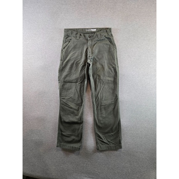 Carhartt Pants Mens 31x30 Green Rugged Flex Relaxed Canvas Work Wear BN2291-M - Picture 2 of 14